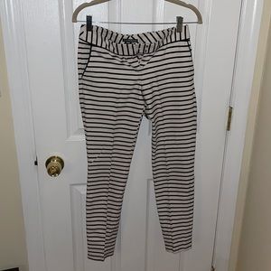 Express / Black and White Stripe Ankle Pant
